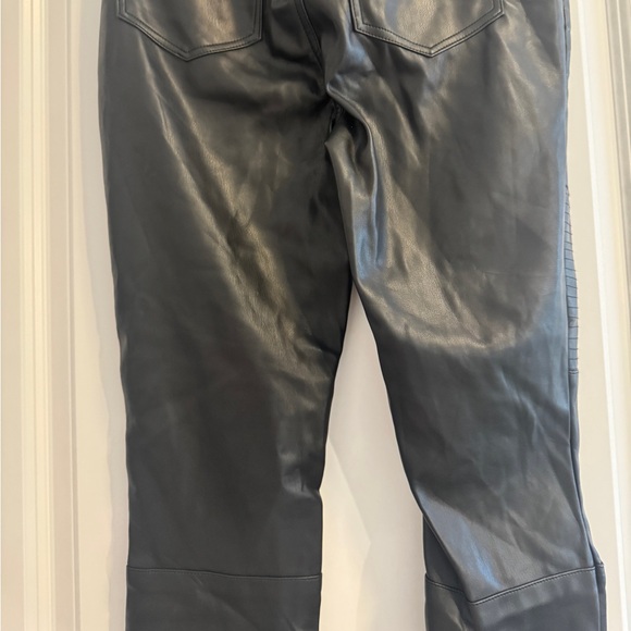 Faux leather pants with fun patterns including zippers on the bottom pant legs - Picture 7 of 7